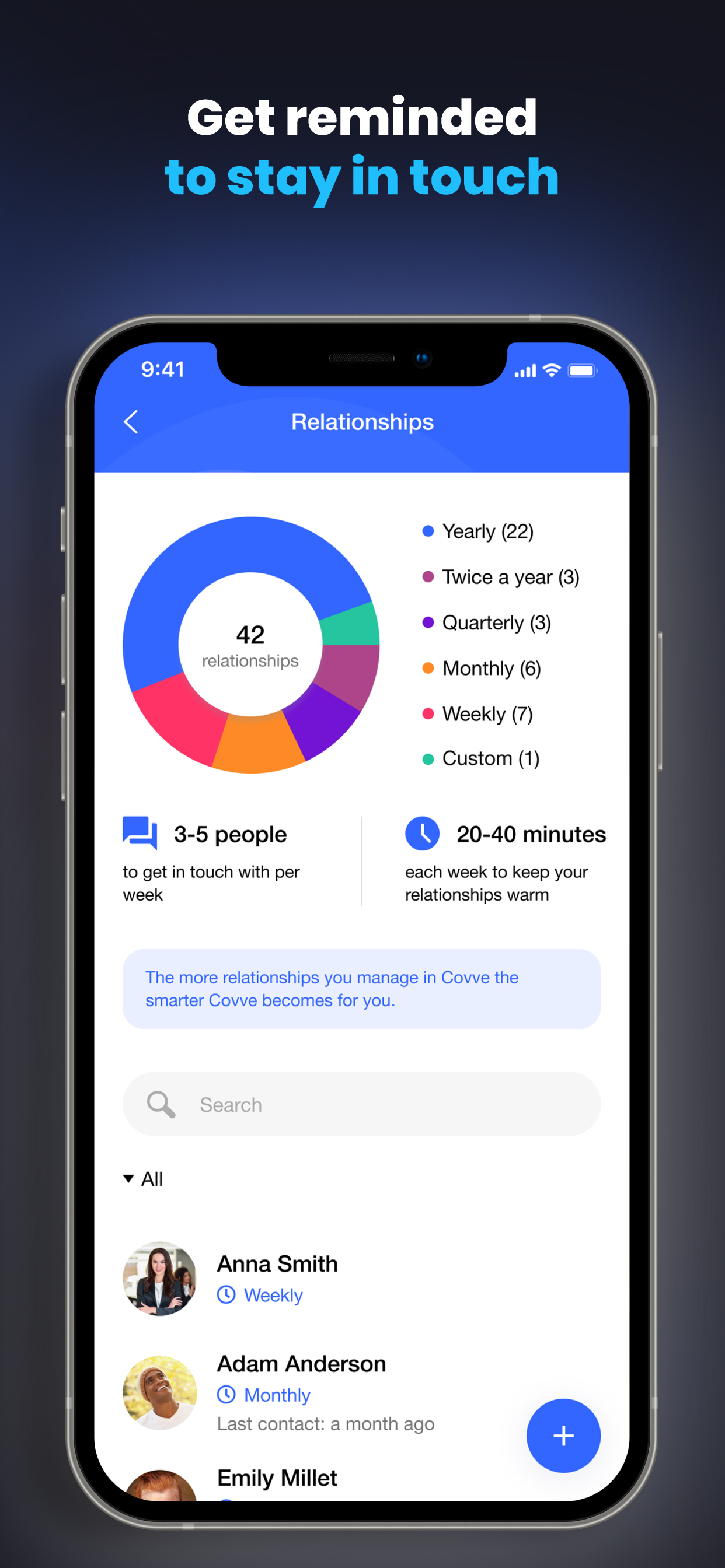 screenshot of Covve App